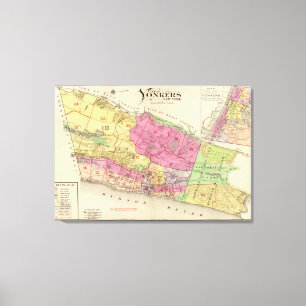 Lienzo Mapa de índice del atlas de Yonkers