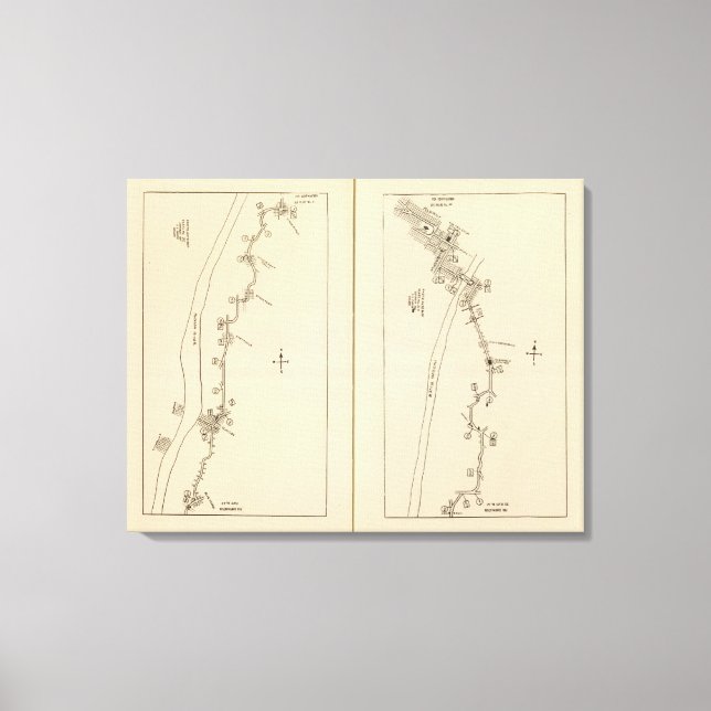 Lienzo Mapa de índice del condado de Columbia Rensselaer  (Anverso)