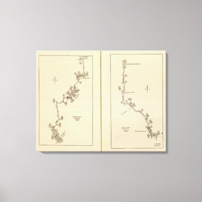 Lienzo Mapa de índices Albany, Saratoga Springs (Anverso)