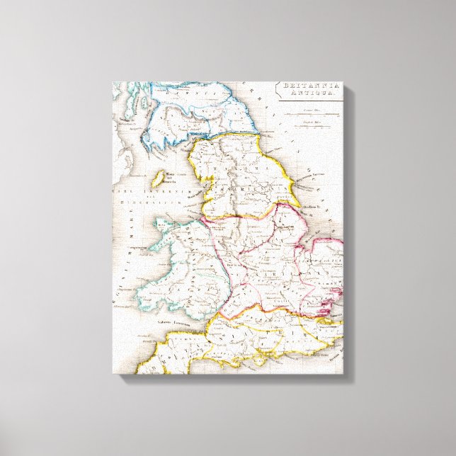 Lienzo Mapa de Inglaterra | Britannia Antiqua (Anverso)