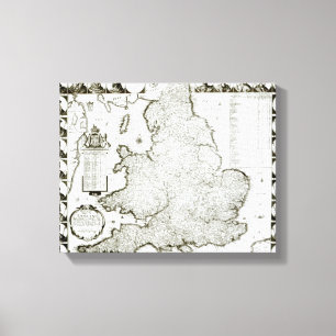 Lienzo Mapa de Inglaterra y de País de Gales, 1644