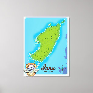 Lienzo Mapa de Iona Escocia