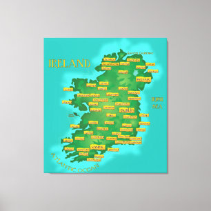 Lienzo Mapa De Irlanda