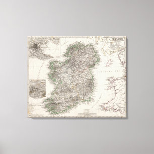 Lienzo Mapa de Irlanda por Stieler