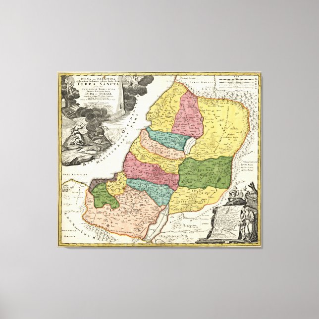 Lienzo Mapa de Israel (1720) (Anverso)