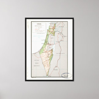 Lienzo Mapa de Israel (1967)