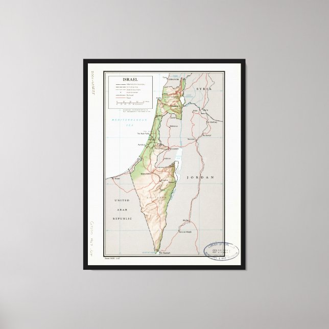 Lienzo Mapa de Israel (1967) (Anverso)