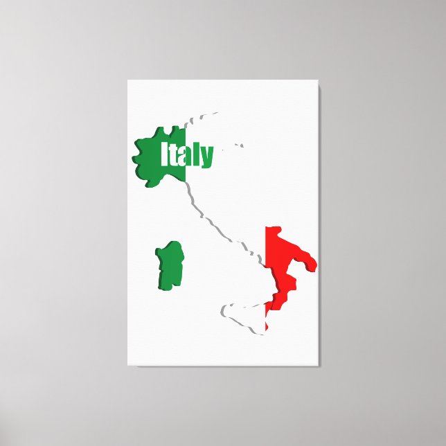 Lienzo Mapa de Italia (Anverso)