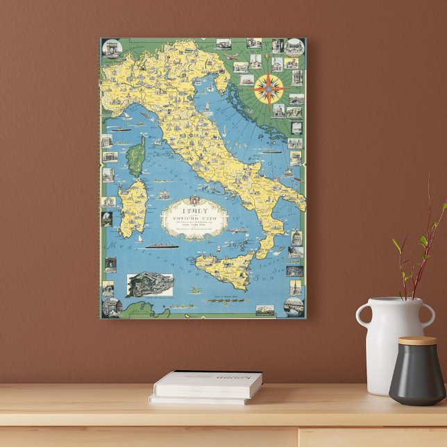 Lienzo Mapa de Italia con Ciudad del Vaticano (Subido por el creador)