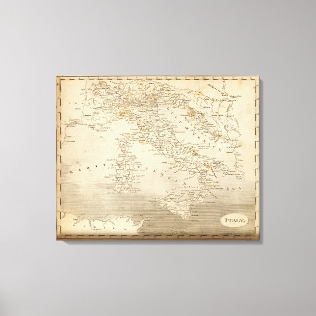 Lienzo Mapa de Italia de Arrowsmith (Anverso)