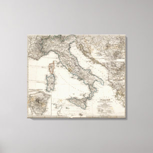 Lienzo Mapa de Italia por Stieler