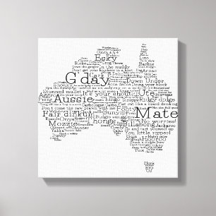 Lienzo Mapa de jerga australiana