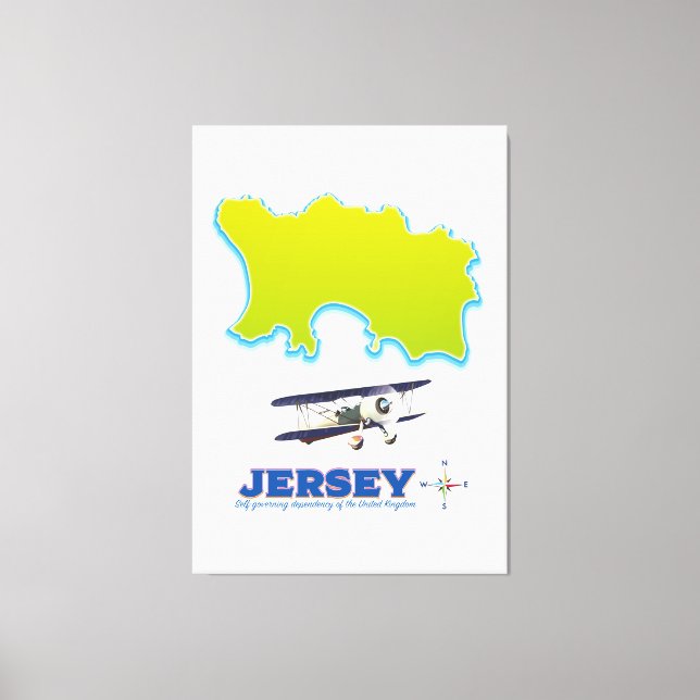 Lienzo Mapa de Jersey. (Anverso)