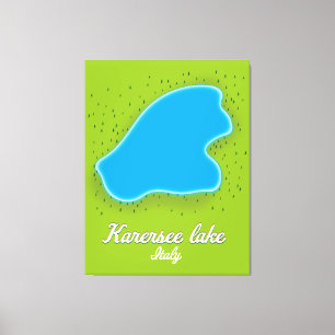 Lienzo Mapa de Karersee Lake Italy