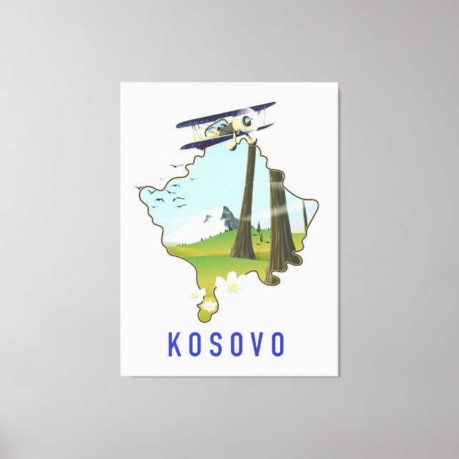 Lienzo Mapa de Kosovo (Anverso)