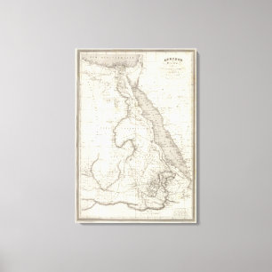 Lienzo Mapa de la África del Este