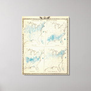Lienzo Mapa de la agricultura y de la riqueza por colores