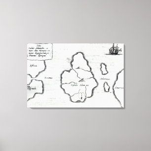 Lienzo Mapa de la Atlántida, de 'Mundus Subterraneus