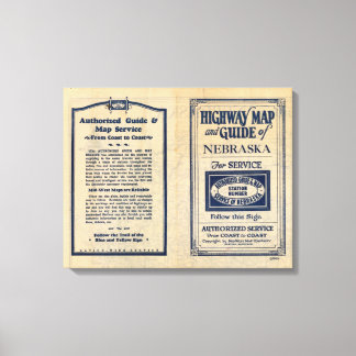 Lienzo Mapa de la autopista de Nebraska