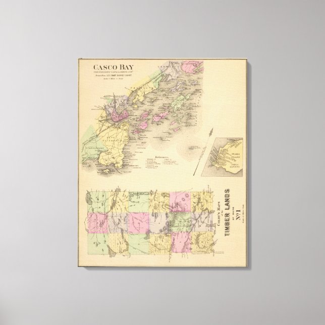 Lienzo Mapa de la bahía de Casco (Anverso)