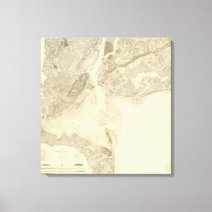 Lienzo Mapa de la bahía de Nueva York y puerto y los