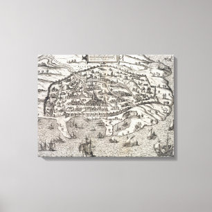 Lienzo Mapa de la ciudad de Alexandría en Egipto, c.1625