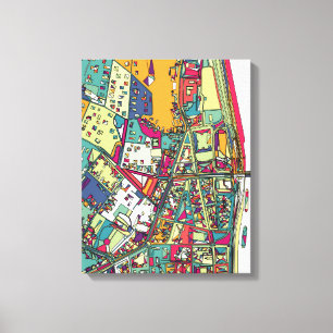 Lienzo Mapa de la ciudad de Budapest, Hungría el  