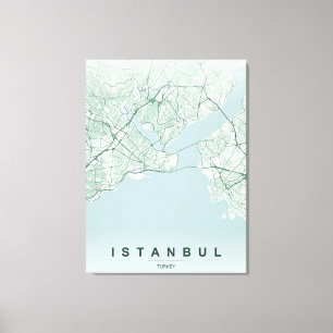 Lienzo Mapa de la ciudad de Estambul Turquía Diseño Mínim