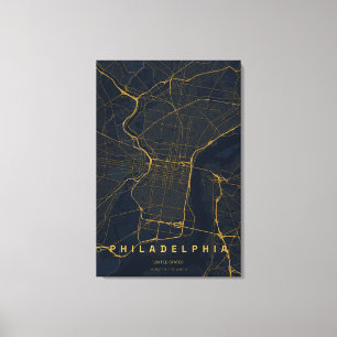 Lienzo Mapa de la ciudad de Filadelfia EE. UU. Diseño min