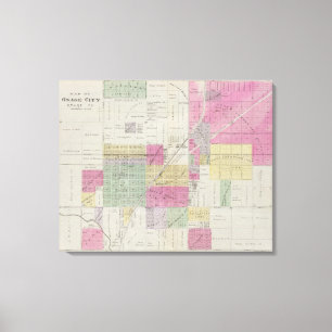 Lienzo Mapa de la ciudad de Osage, Kansas