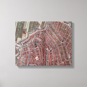 Lienzo Mapa de la ciudad de Réplica de Amsterdam 1652