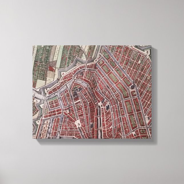 Lienzo Mapa de la ciudad de Réplica de Amsterdam 1652 (Anverso)