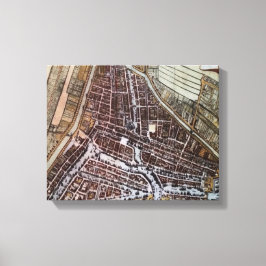 Lienzo Mapa de la ciudad de Réplica de Rotterdam de 1652