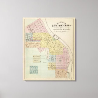 Lienzo Mapa de la ciudad de St. Cloud, Minnesota