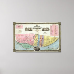 Lienzo Mapa de la ciudad de St. Louis