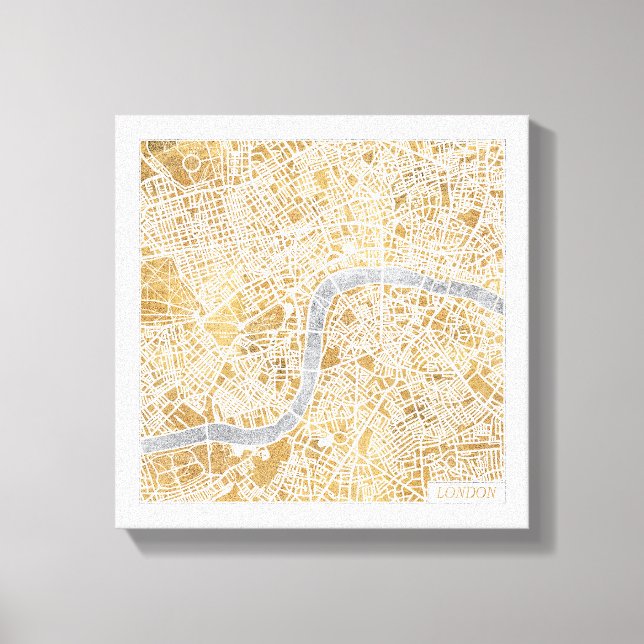Lienzo Mapa De La Ciudad Dorada De Londres (Anverso)