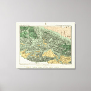 Lienzo Mapa de la clasificación de tierra de California