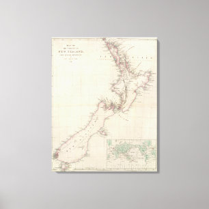 Lienzo Mapa de la colonia de Nueva Zelanda