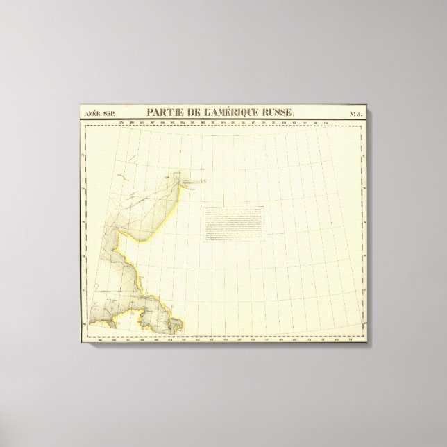 Lienzo Mapa de la costa de Alaska (Anverso)