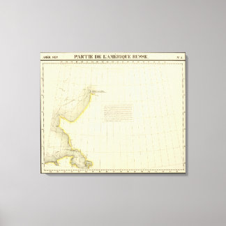 Lienzo Mapa de la costa de Alaska