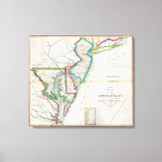 Lienzo Mapa de la costa estadounidense