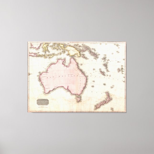 Lienzo Mapa de la época de Australia (1818) (Anverso)