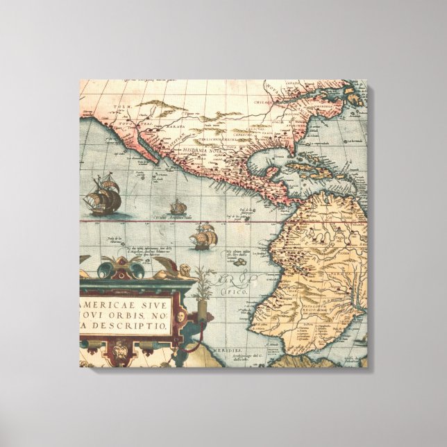 Lienzo Mapa de la época de Norteamérica (Anverso)