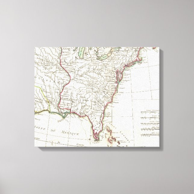 Lienzo Mapa de la época de trece colonias (1776) (Anverso)