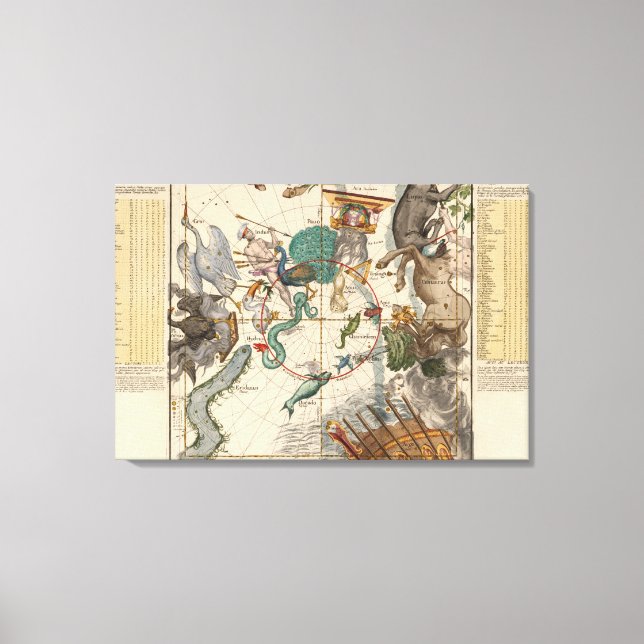 Lienzo Mapa de la época del Polo Sur (Anverso)