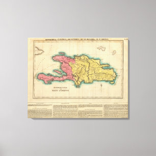 Lienzo Mapa de La Española, o St Domingo