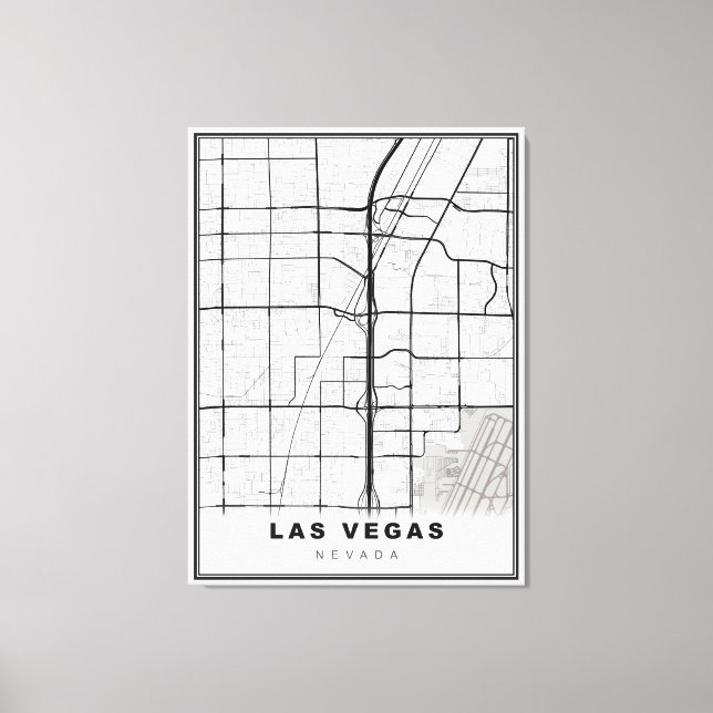Lienzo Mapa de la Franja de Las Vegas (Anverso)