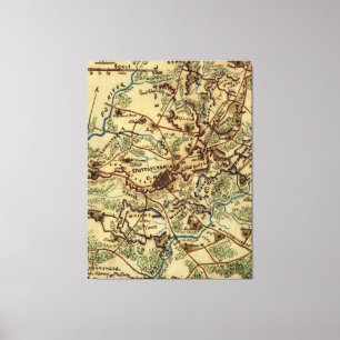 Lienzo Mapa de la guerra civil de Virginia del