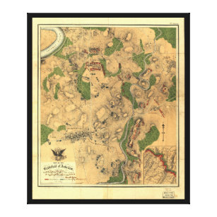 Lienzo Mapa de la guerra civil del campo de batalla de An