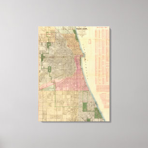 Lienzo Mapa de la guía de Blanchard de Chicago 2